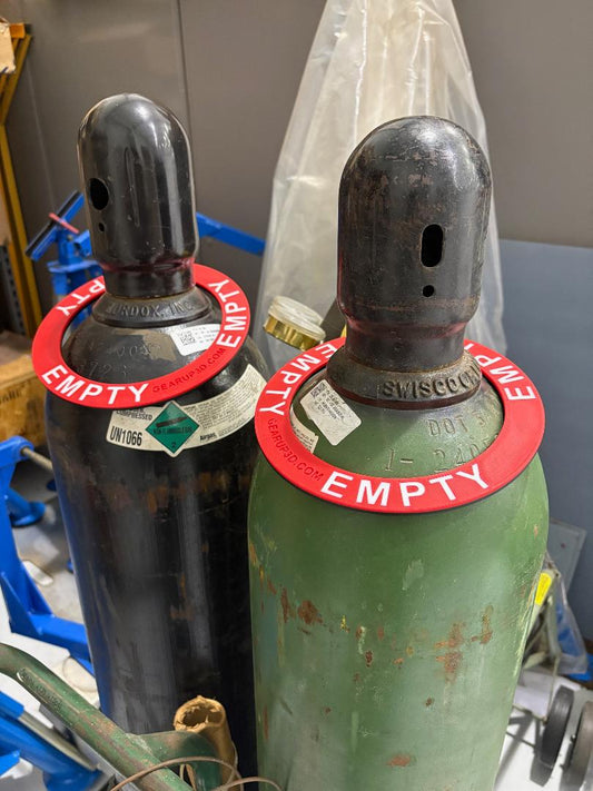 Gas cylinder FULL/EMPTY indicator ring